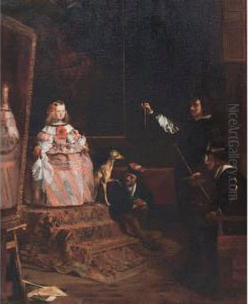 The Studio Of Velasquez Oil Painting by Ignacio Leon y Escosura