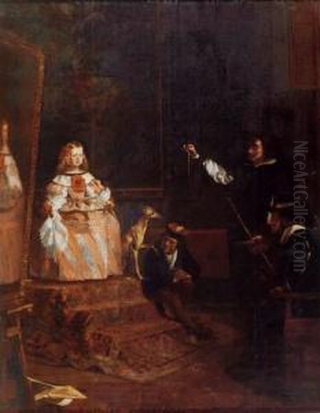 Studio Of Velasquez Oil Painting by Ignacio Leon y Escosura