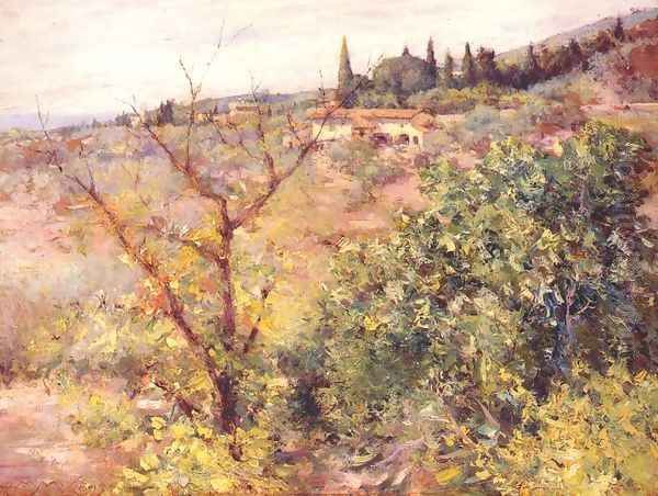 View of Fiesole Oil Painting by William Merritt Chase