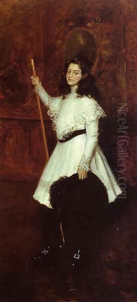 Portrait of Irene Dimock Oil Painting by William Merritt Chase