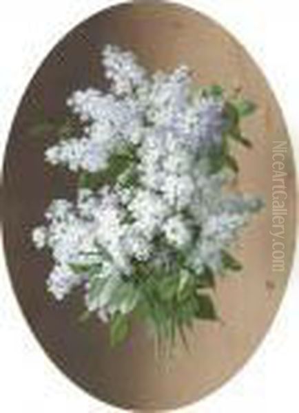 Lilacs Oil Painting by Paul De Longpre