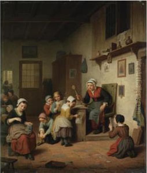 The Schoolroom Oil Painting by Basile De Loose