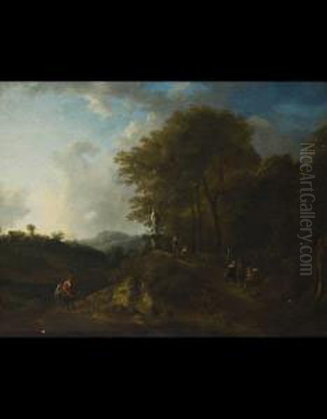 Paesaggio Campestre Con Viandanti Oil Painting by Loutherbourg, Philippe de