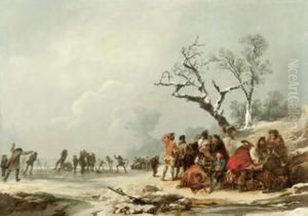 L'hiver Oil Painting by Loutherbourg, Philippe de