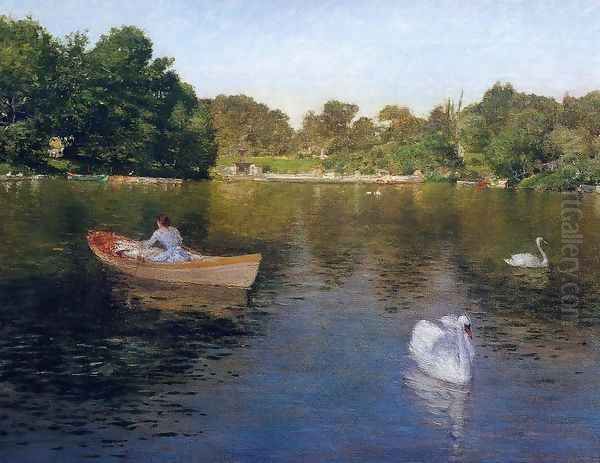 On the Lake, Central Park Oil Painting by William Merritt Chase