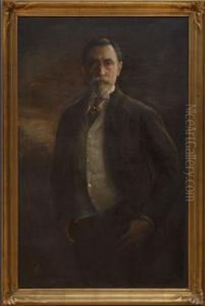 Three-quarter Length Portrait Of A Gentleman Oil Painting by Raimundo de Madrazo y Garreta