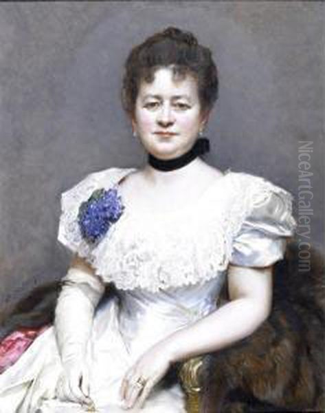 Portraits Of Theresa Oil Painting by Raimundo de Madrazo y Garreta