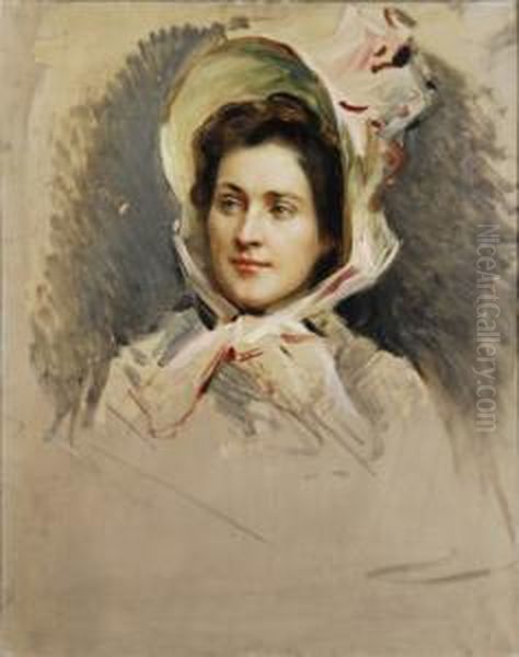 Retrato De Dama Oil Painting by Raimundo de Madrazo y Garreta