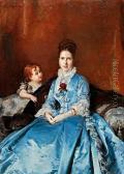 Clotilde De Candamo Oil Painting by Raimundo de Madrazo y Garreta