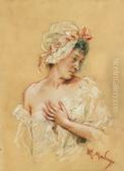 Etude De Femme En Buste Oil Painting by Raimundo de Madrazo y Garreta