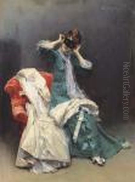 Preparing For The Costume Ball Oil Painting by Raimundo de Madrazo y Garreta