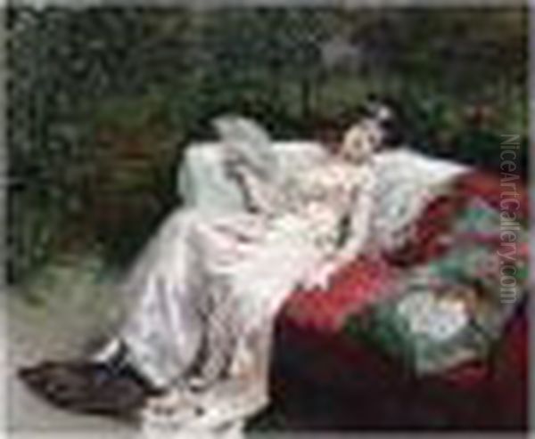 La Siesta (the Siesta) Oil Painting by Raimundo de Madrazo y Garreta