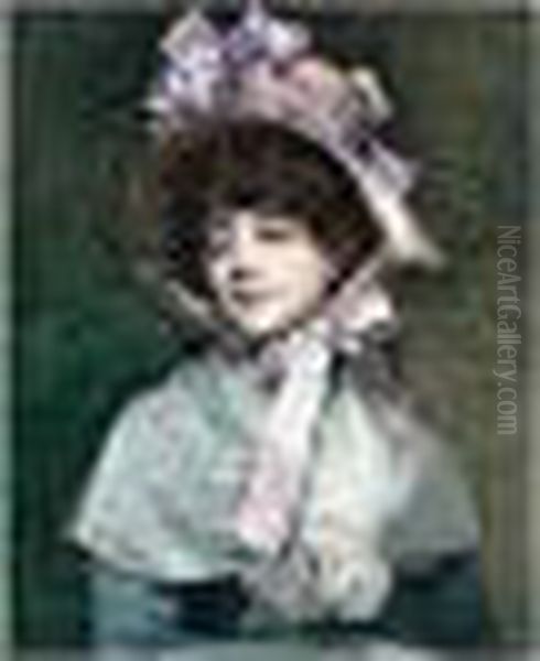 Dama Con Sombrero (lady With A Bonnet) Oil Painting by Raimundo de Madrazo y Garreta