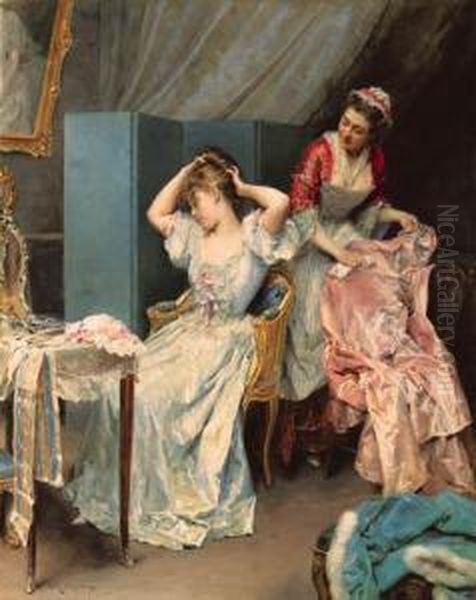 La Toilette Oil Painting by Raimundo de Madrazo y Garreta