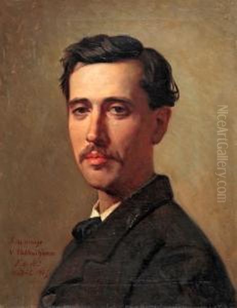 Retrato Del Escultor Venanci Vallmitjana Oil Painting by Federigo De Madrazo Y Kuntz