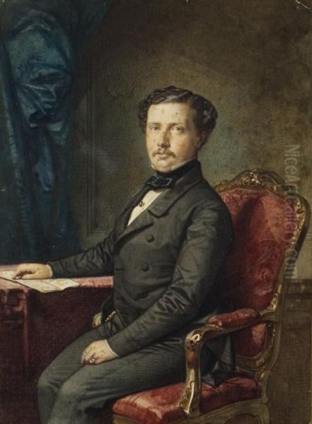 Retrato De D.francisco De Asis Oil Painting by Federigo De Madrazo Y Kuntz