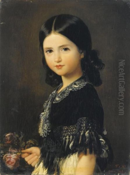 Ritratto Di Beatrice Barba Y Troyse Oil Painting by Federigo De Madrazo Y Kuntz