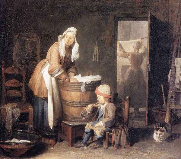 The Laundry Woman 2 Oil Painting by Jean-Baptiste-Simeon Chardin