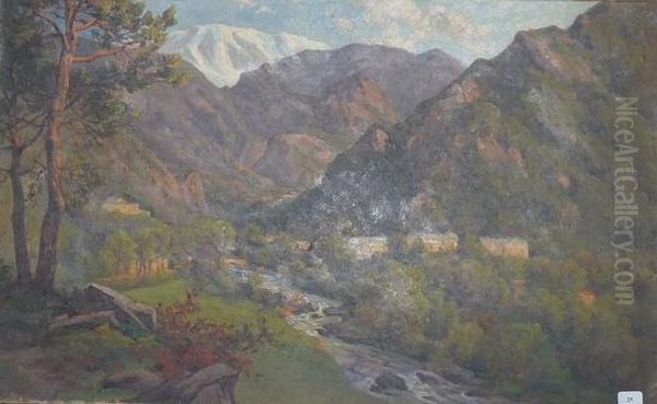 Vue De Montagne Oil Painting by Etienne De Martenne