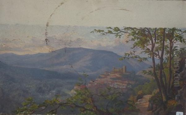 Vue D'un Village De Montagne Oil Painting by Etienne De Martenne