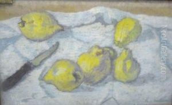 Nature Morte Aux Citrons Oil Painting by Etienne De Martenne