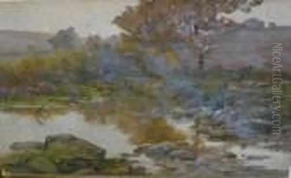 Ruisseau En Morvan Oil Painting by Etienne De Martenne