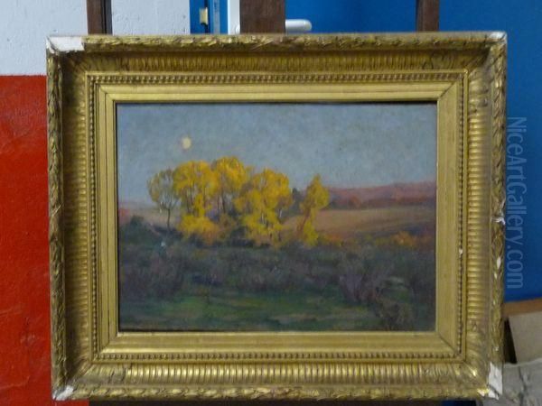 Ciel D'automne Dans Les Montagnes Du Morvan Oil Painting by Etienne De Martenne