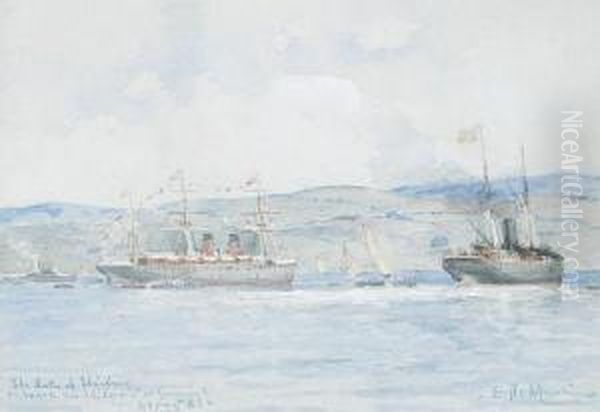 The Duke Of Edinburgh On Board The Ss Serviaat Greenock 23 Aug 81 Oil Painting by Eduardo de Martino