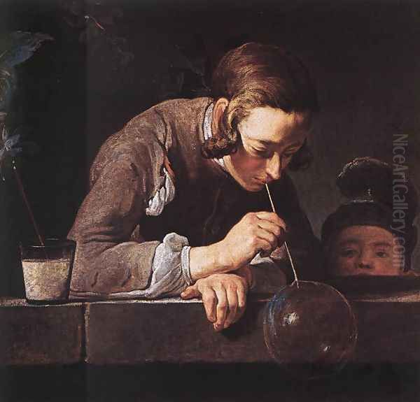 The Soap Bubble c. 1739 Oil Painting by Jean-Baptiste-Simeon Chardin