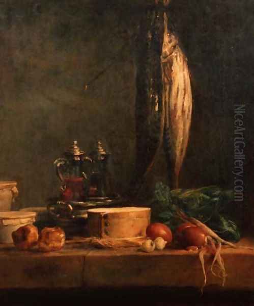 Still Life with Fish Oil Painting by Jean-Baptiste-Simeon Chardin