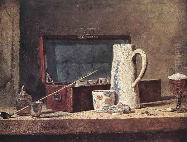 Still Life of Pipes and a Drinking Glass Oil Painting by Jean-Baptiste-Simeon Chardin