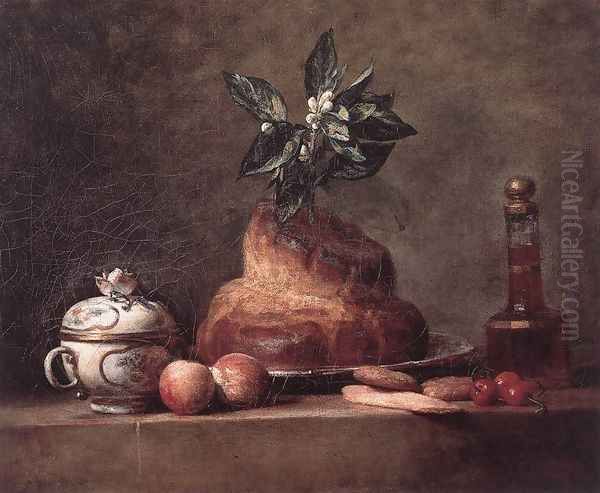 La Brioche (Cake) 1763 Oil Painting by Jean-Baptiste-Simeon Chardin