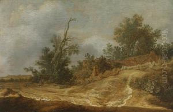 Landscape With A Sand Dune Oil Painting by Pieter De Molijn