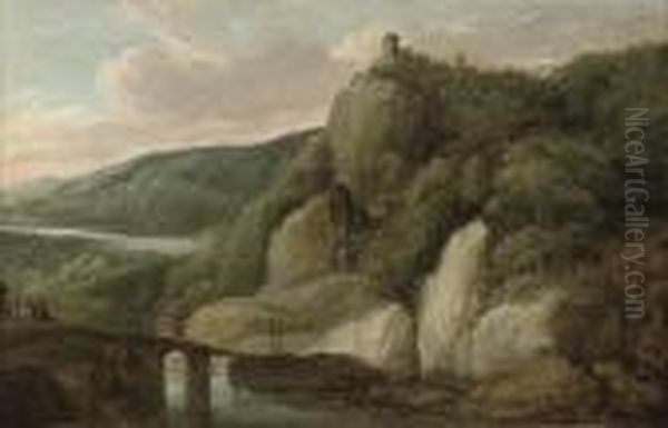 An Extensive River Landscape Oil Painting by Frans de Momper