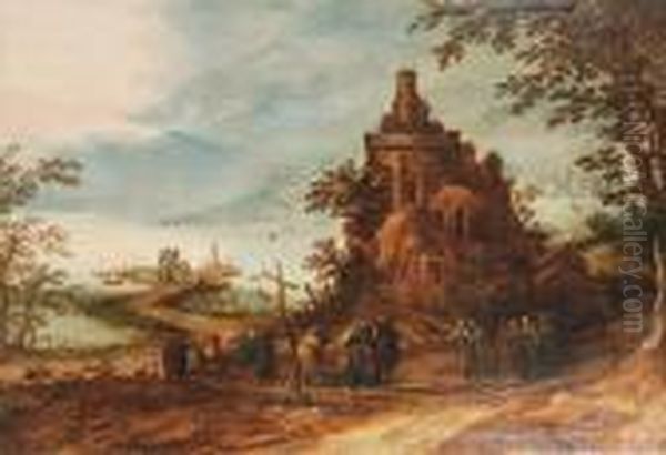 Ecole Flamande Xviie Siecle Oil Painting by Frans de Momper