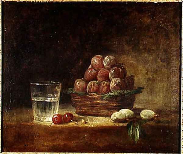 Still Life of Fruit and a Glass, 1759 Oil Painting by Jean-Baptiste-Simeon Chardin