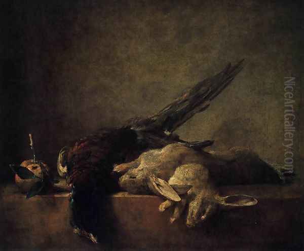 Still-Life with Pheasant c. 1750 Oil Painting by Jean-Baptiste-Simeon Chardin