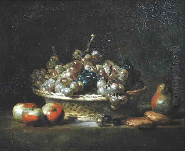 Basket of Grapes, 1765 Oil Painting by Jean-Baptiste-Simeon Chardin