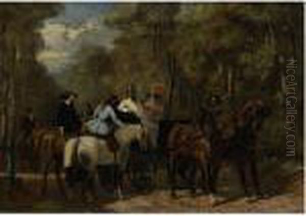 The Meeting Oil Painting by Henri D'Annecy (Comte De) Montpezat