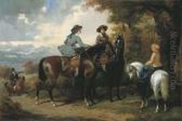 La Halte Des Amazones Oil Painting by Henri D'Annecy (Comte De) Montpezat