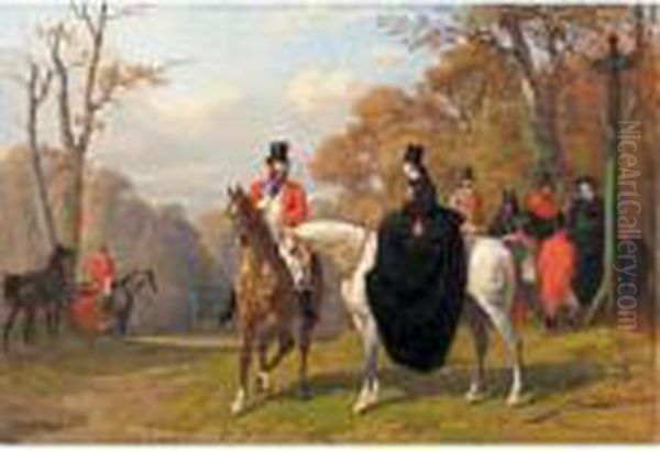 Le Commencement De La Chasse Oil Painting by Henri D'Annecy (Comte De) Montpezat