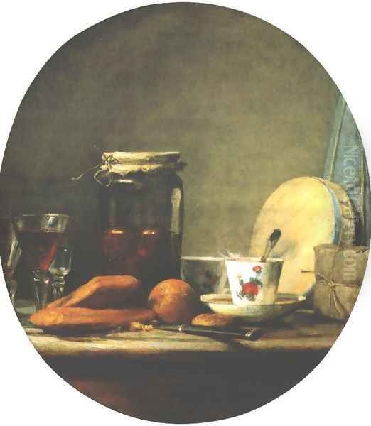 Jar of Apricots, 1758 Oil Painting by Jean-Baptiste-Simeon Chardin