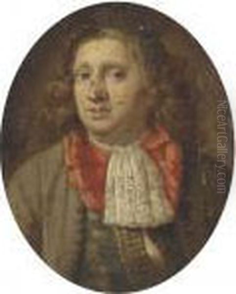 Portrait Of A Gentleman, Bust-length Oil Painting by Karel De Moor