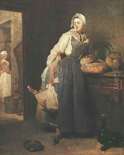 Return from the Market 1739 Oil Painting by Jean-Baptiste-Simeon Chardin