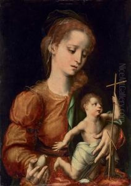 The Virgin And Child Oil Painting by Luis de Morales