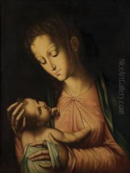 Madonna And Child Oil Painting by Luis de Morales