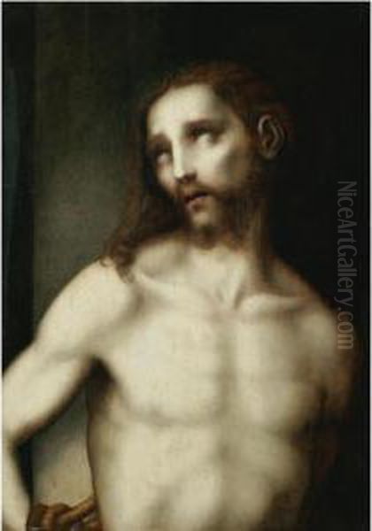 Christ At The Column Oil Painting by Luis de Morales