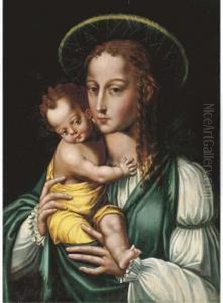 The Virgin And Child Oil Painting by Luis de Morales