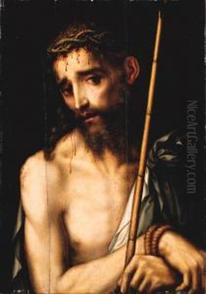 Christ The Man Of Sorrows Oil Painting by Luis de Morales