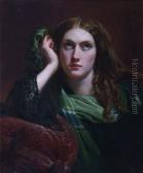 Deep Thought Oil Painting by Evelyn Pickering De Morgan